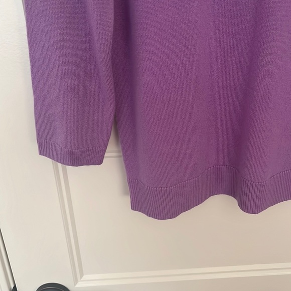 Women’s cashmere sweater, 3/4 length sleeves, purple, slim fit, L, never worn - Picture 2 of 4